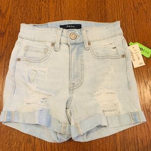 NWT Aeropostale Womens XXS Light Wash High Rise Jean Shorts